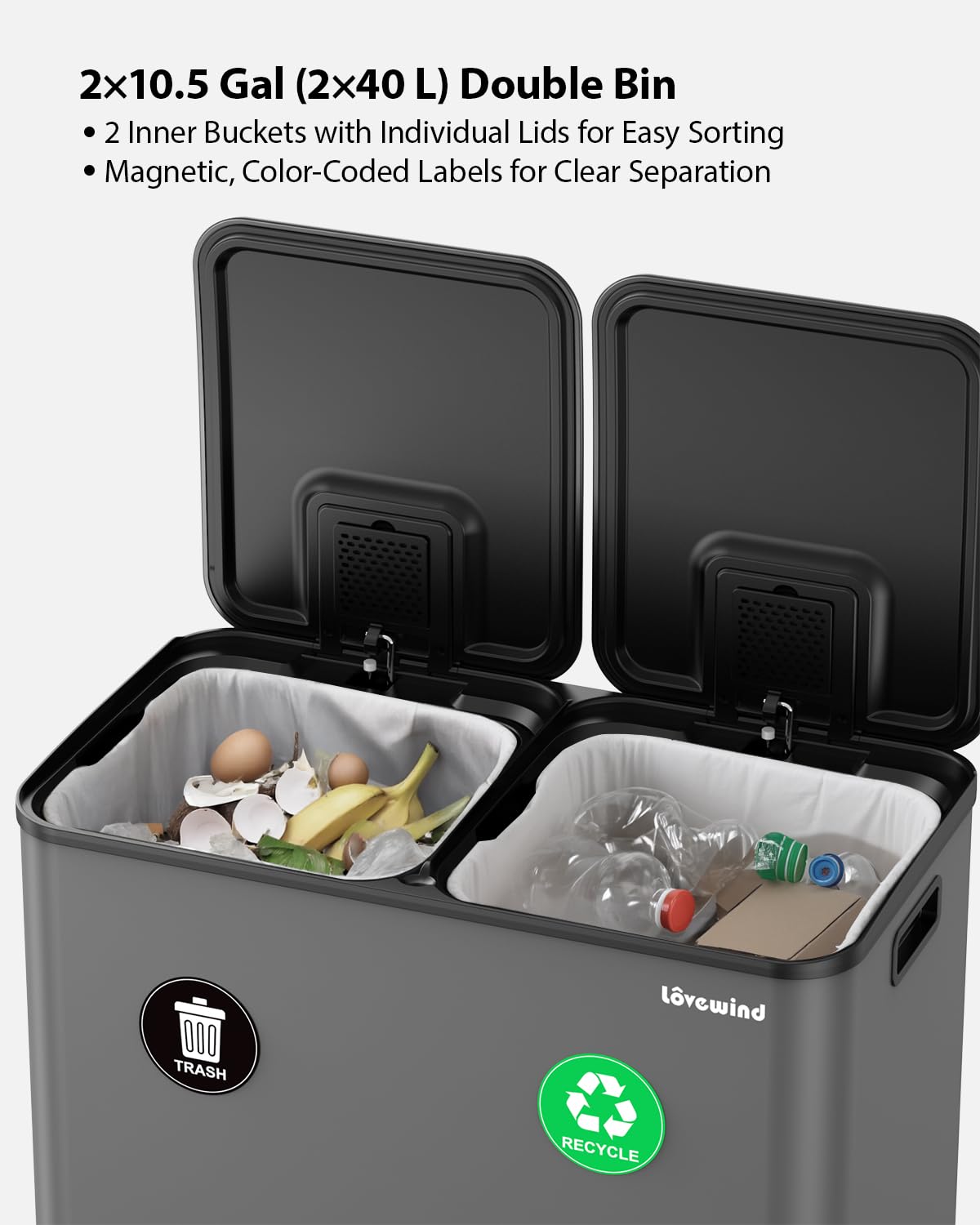 Trash Can 2 x 10.5 Gallon (2 Count)