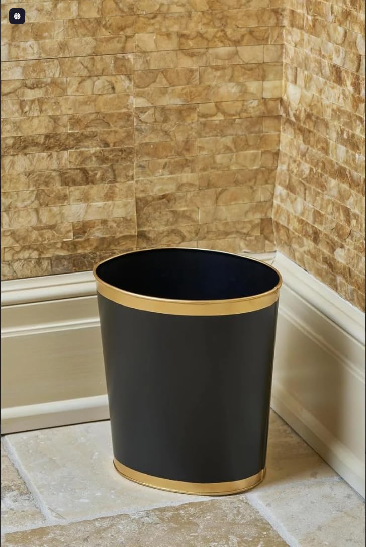 Jaye’s Studio Matte Black Waste Basket For Bathroom