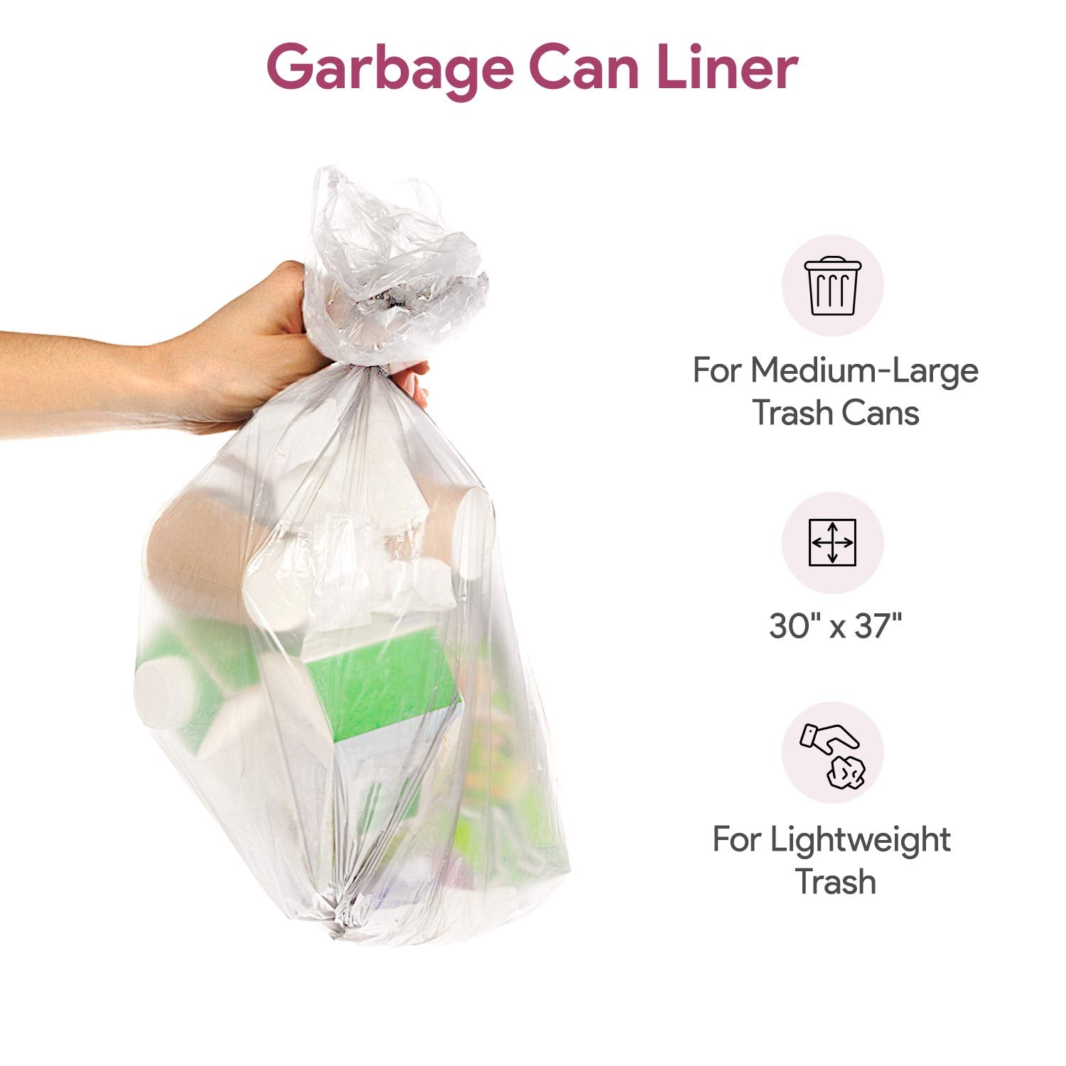 20 30 Gallon Clear Garbage Can Liners (500 Count)