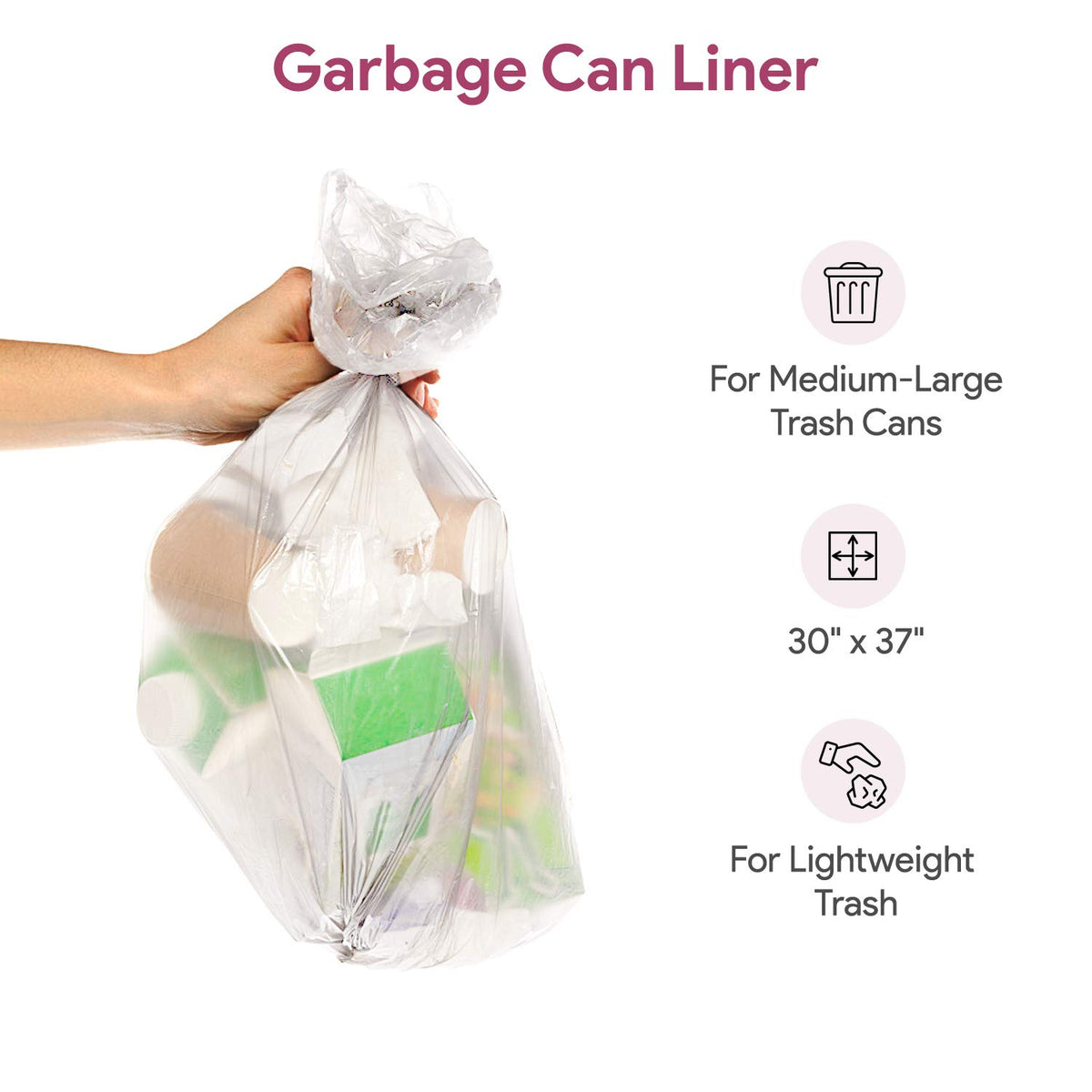 20 30 Gallon Clear Garbage Can Liners (50 Count)