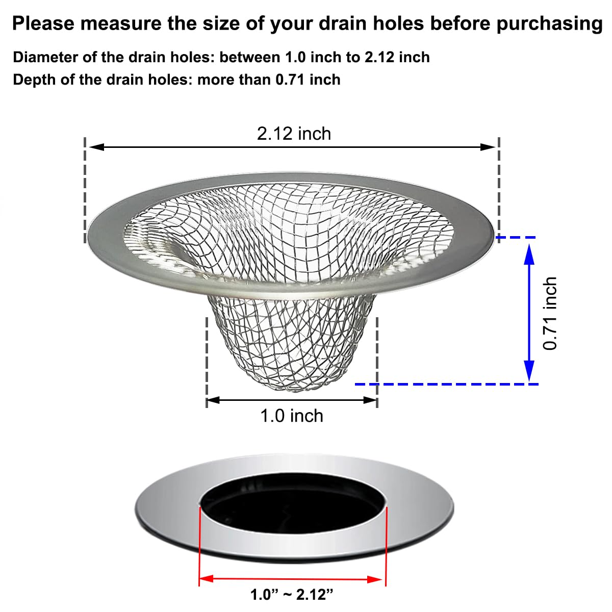 1.0" Small Drain Strainer (2 Count)