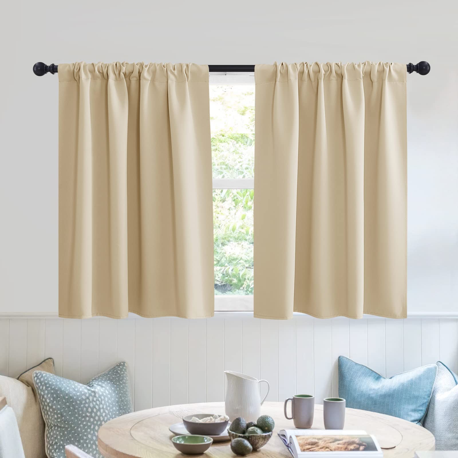 Short Privacy Curtains 30 inch Long for Bathroom Window