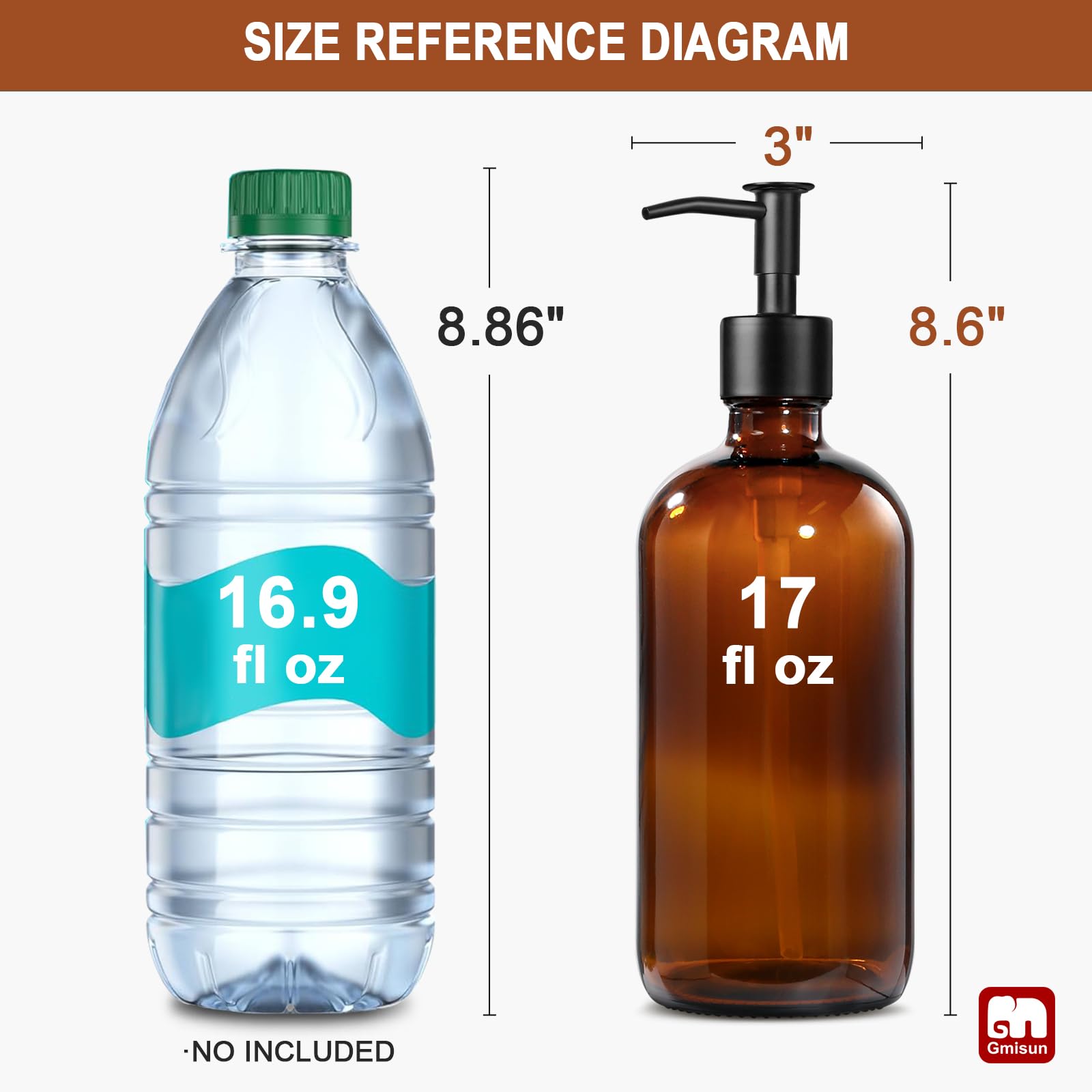 Amber Glass Soap Dispenser (2 Count)