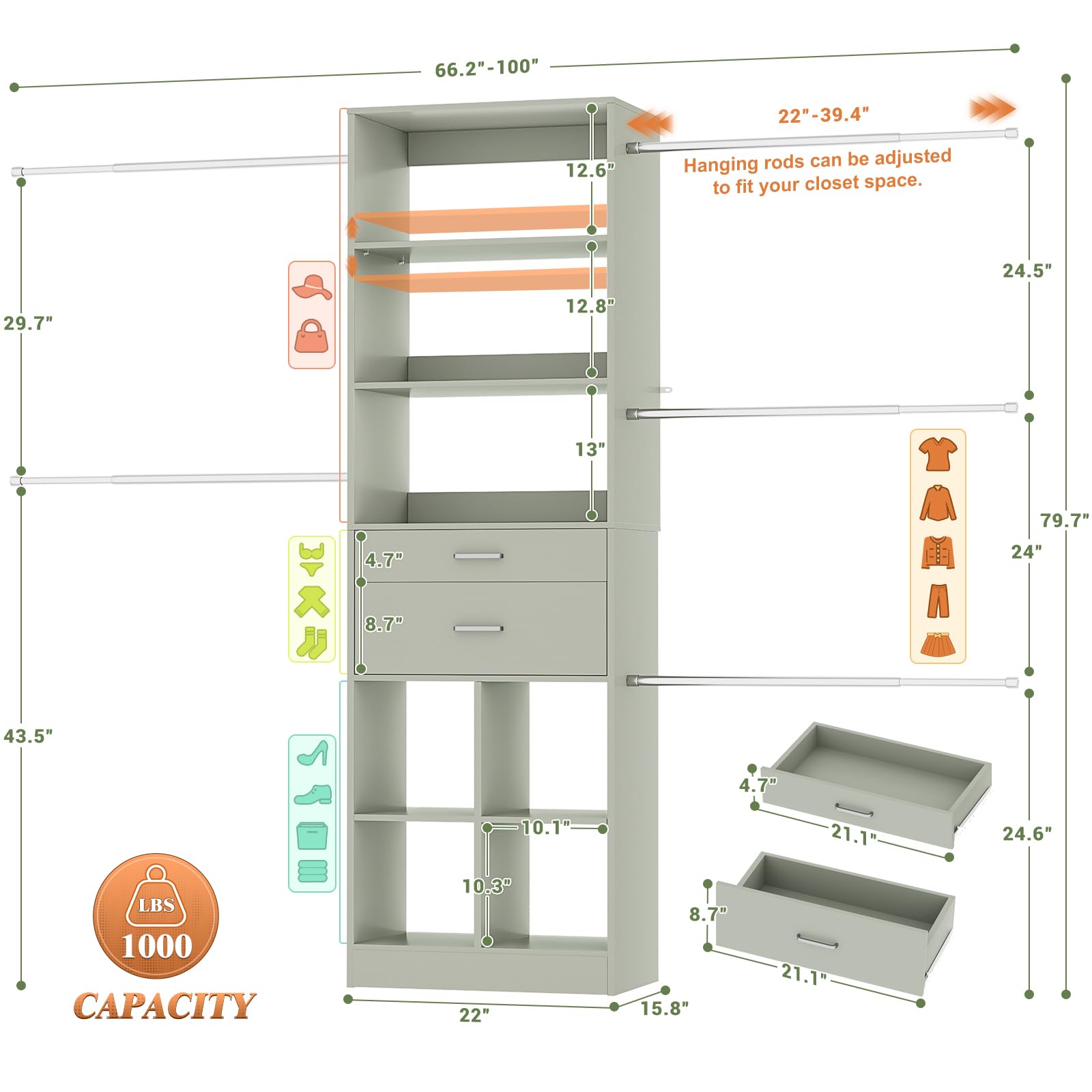 Closet System (8 Foot)