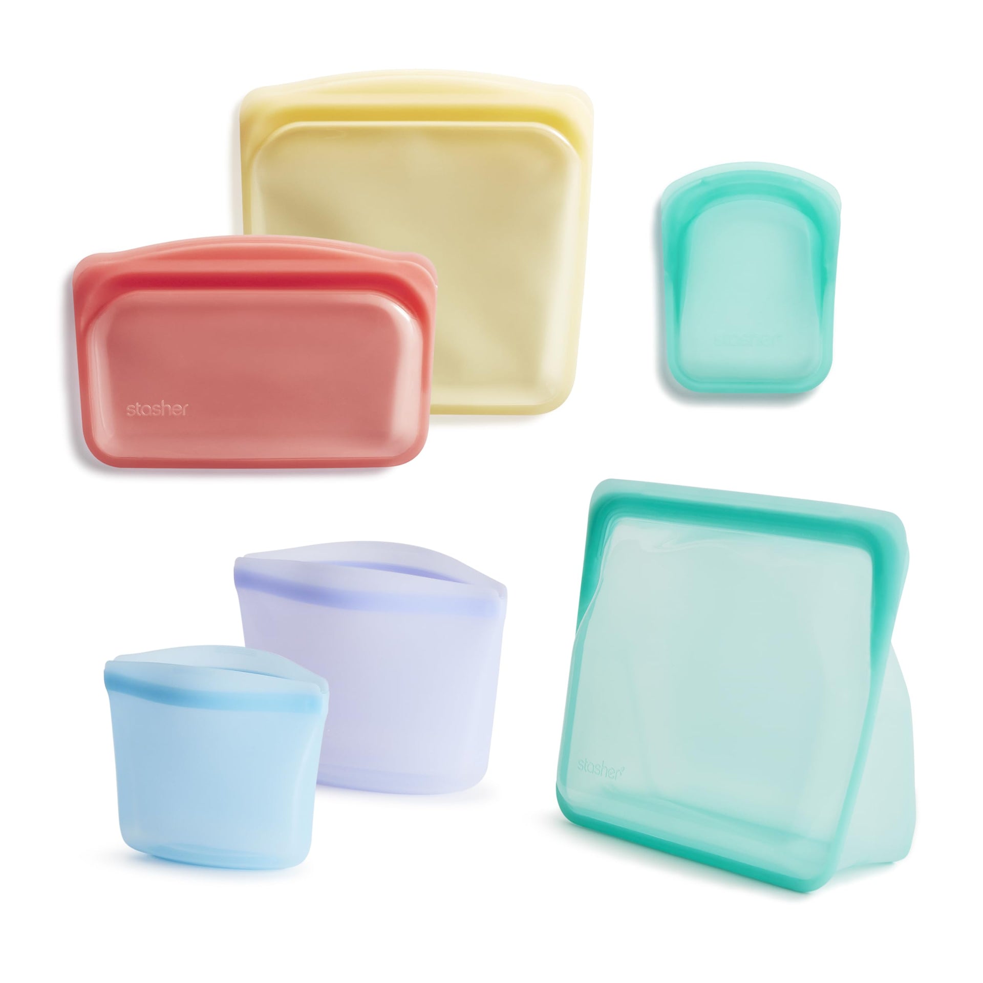 Premium Reusable Silicone Food Storage Bags (6 Count)
