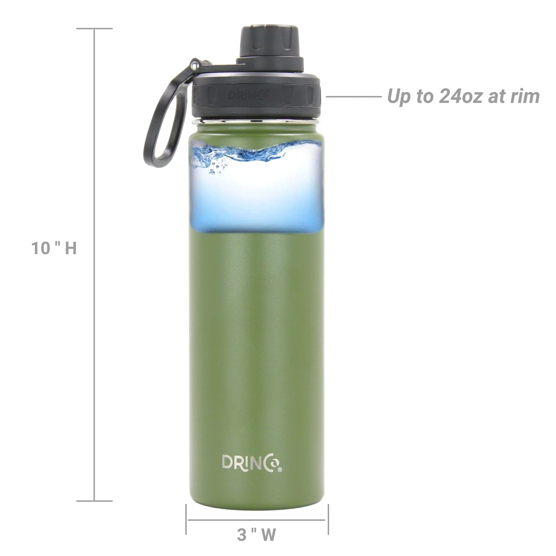 Stainless Steel Water Bottle Spout Lid Vacuum Insulated Double Wall Water Bottle Wide Mouth