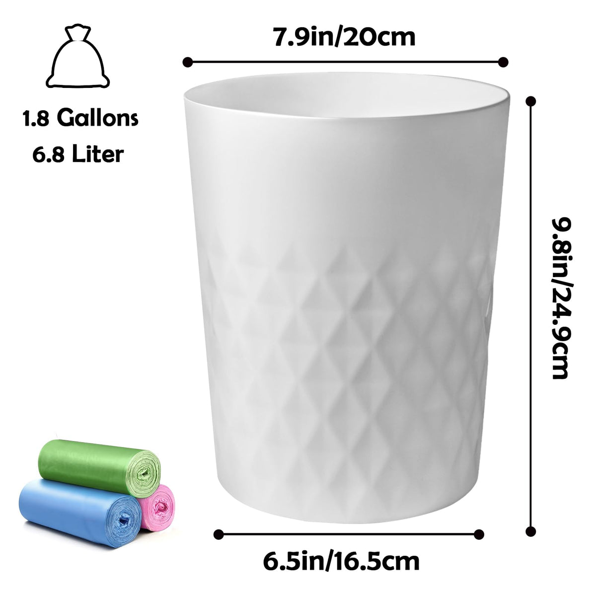Bathroom Trash Can (3 Count)