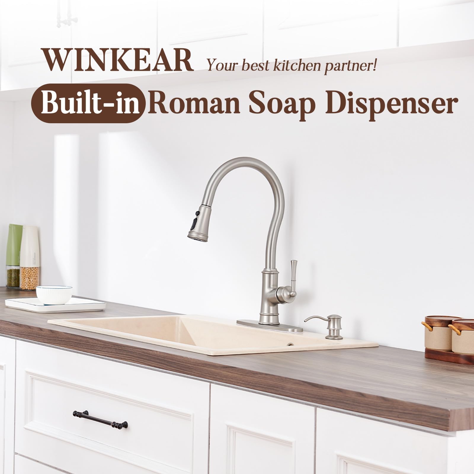 Built in Soap Dispenser for Kitchen Sink Countertop