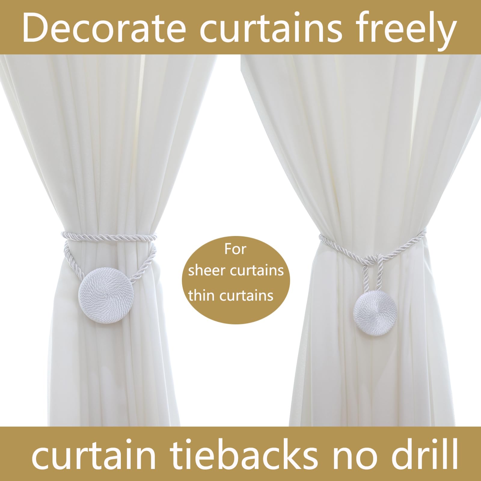 Magnetic Curtain Tiebacks (4 Count)