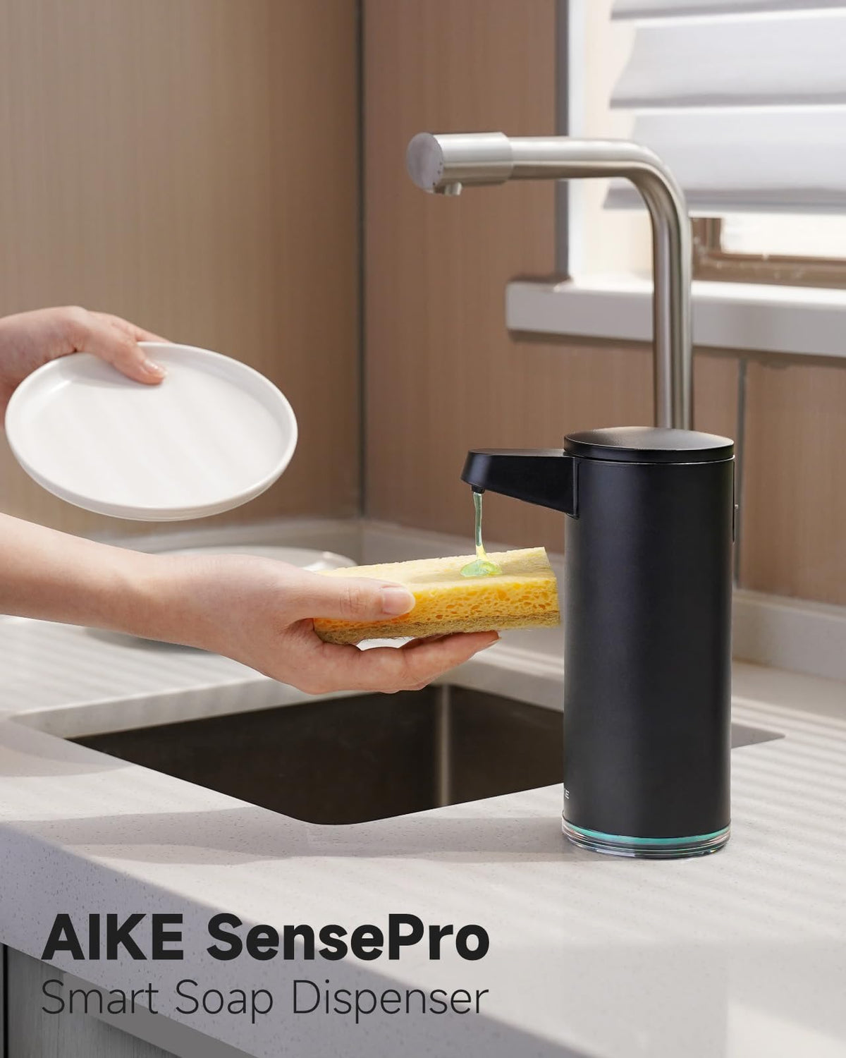 SensePro Automatic Soap Dispenser 12.8oz Spot Resist Matte Black