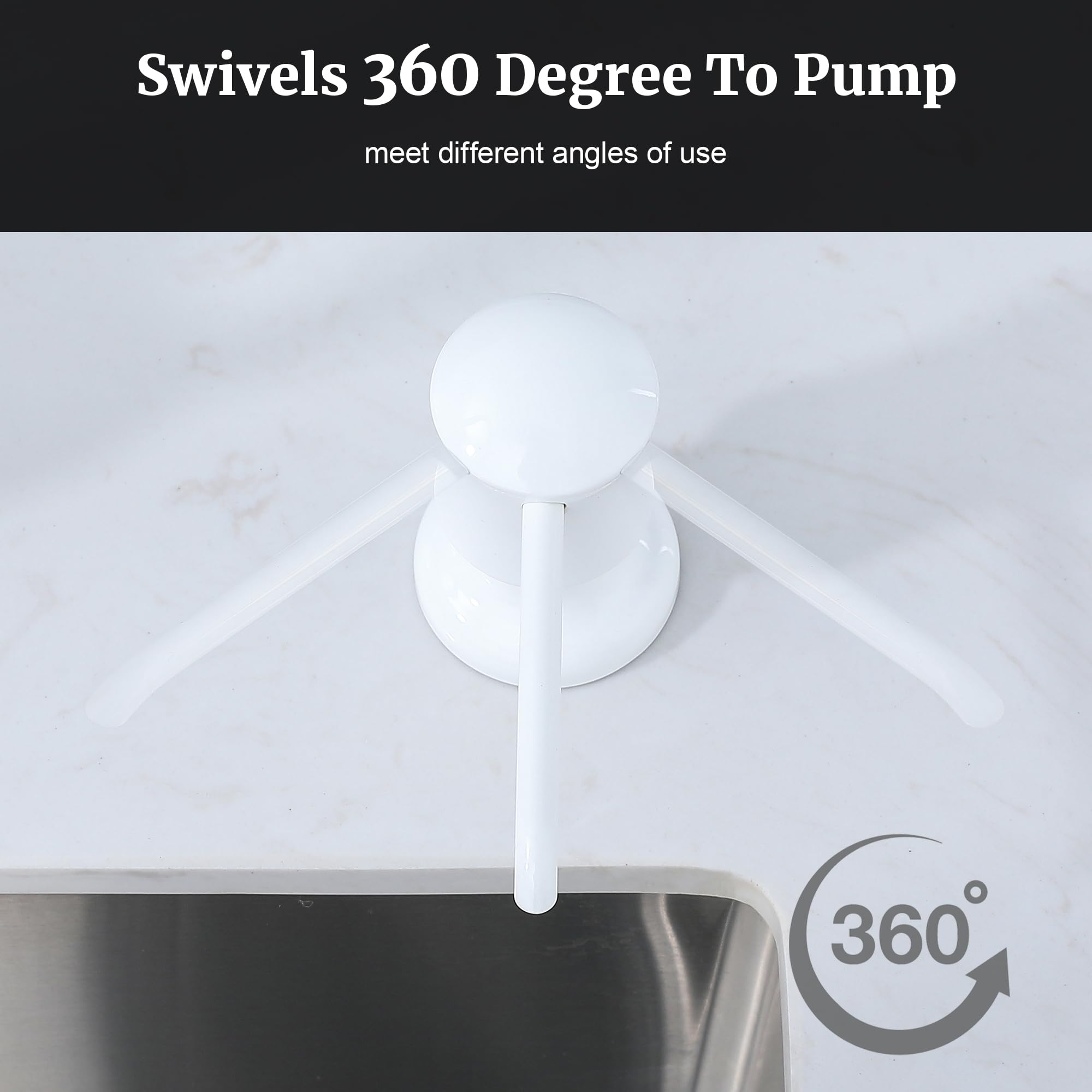 White Sink Soap Dispenser for Kitchen Sink