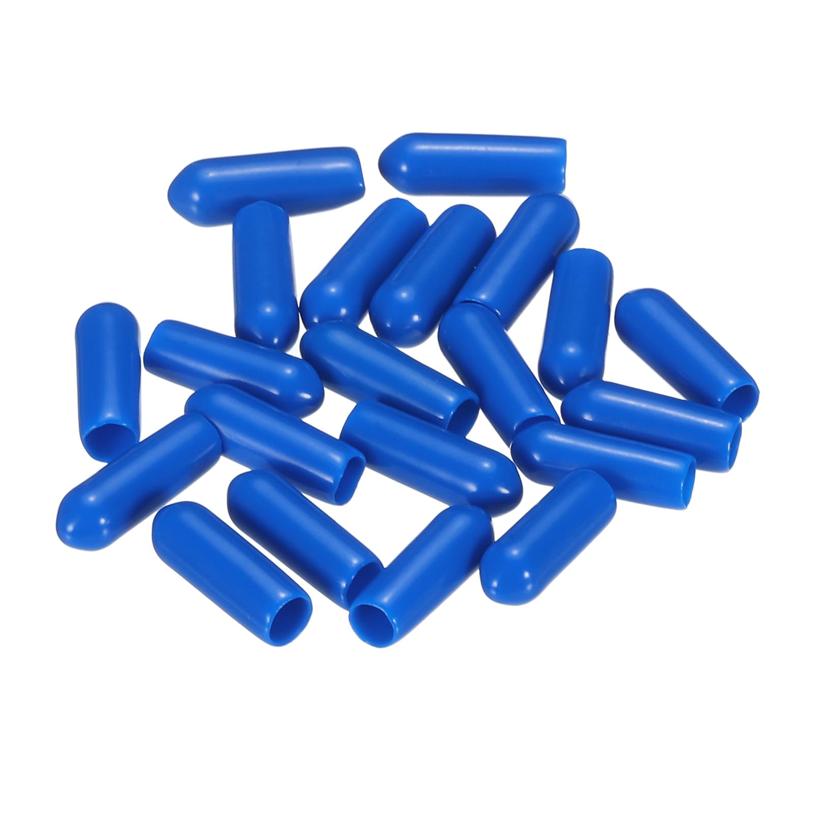 20pcs Rubber End Caps 4.5mm ID Vinyl PVC Round Tube Bolt Cap Cover Screw Thread Protectors Blue