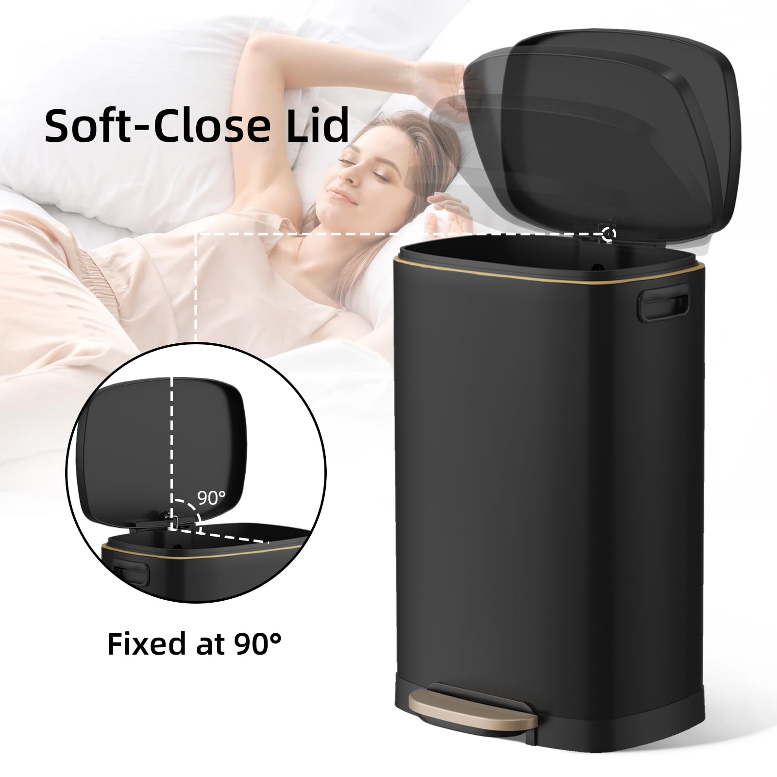 13 Gallon Kitchen Trash Can with Lid