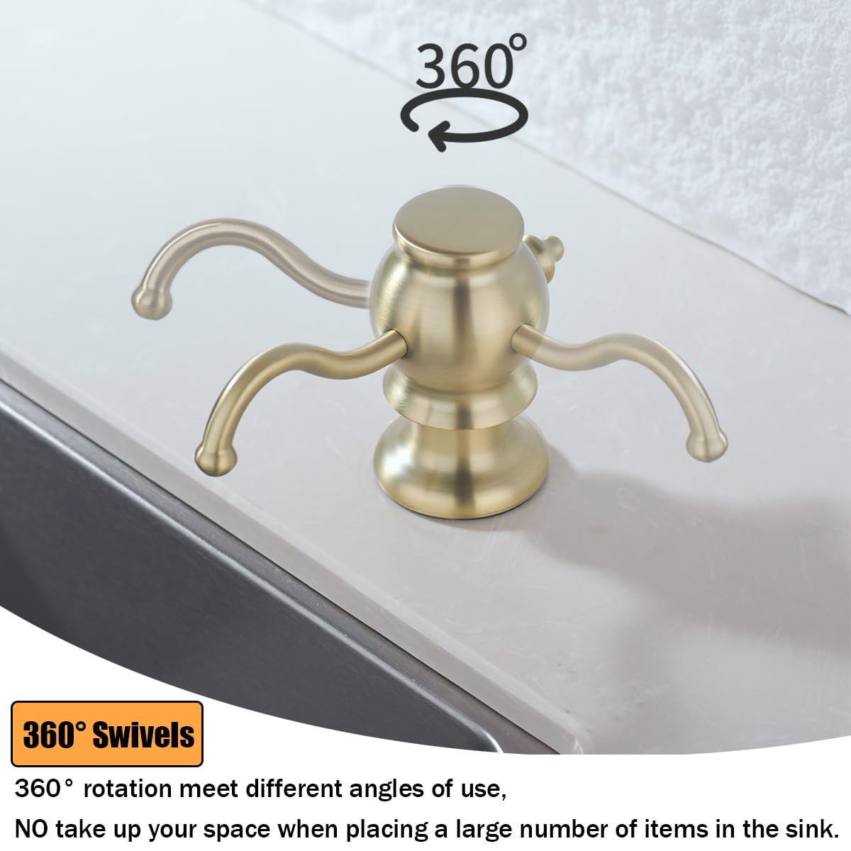 Brushed Gold Soap Dispenser for Kitchen Sink