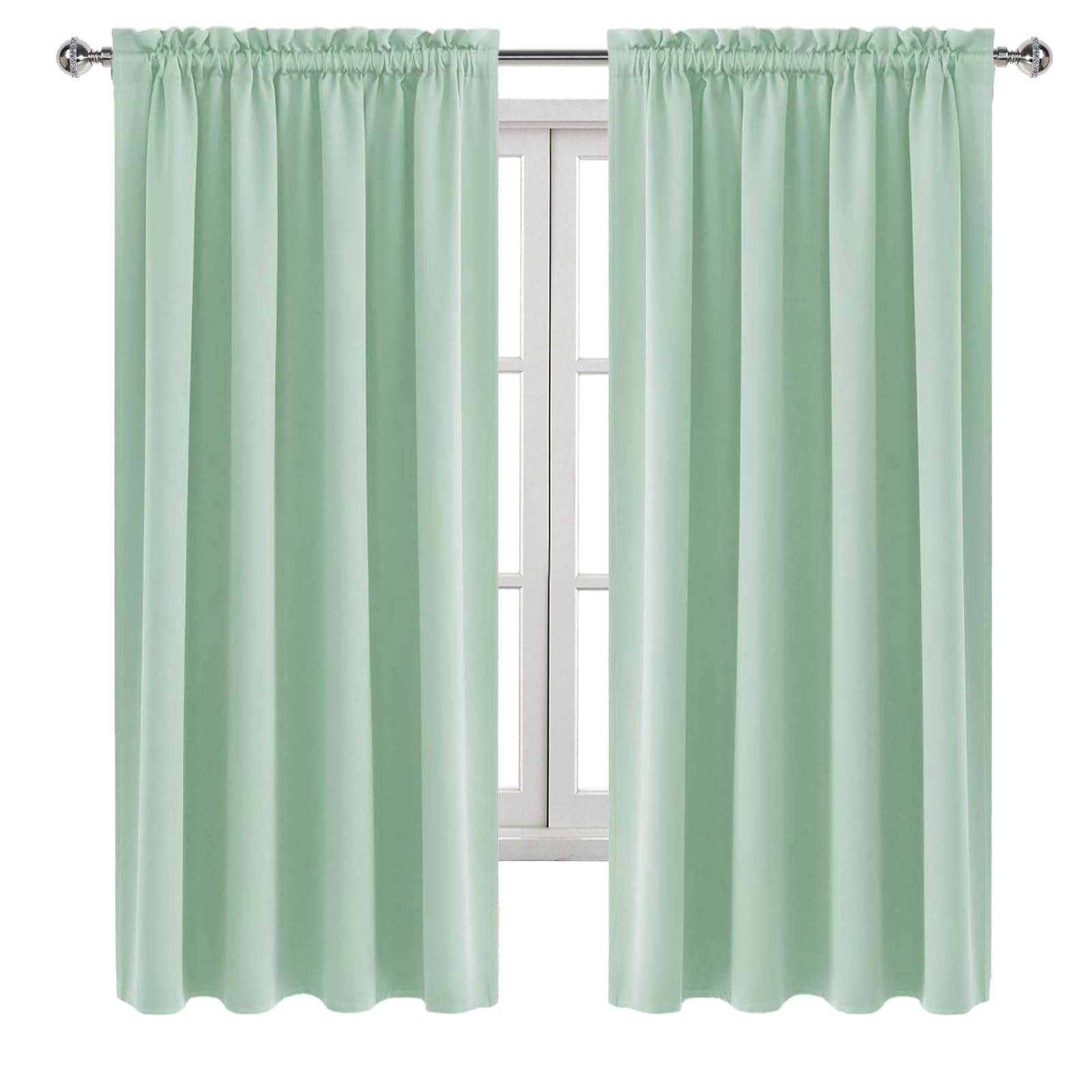 Blackout Curtains for Bedroom Living Room 52 x 63 Inch Long 2 Panels (2 Count)