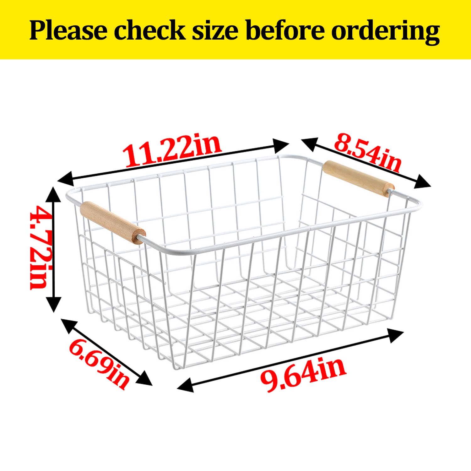 Kitchen Wire Baskets Farmhouse Decor Metal Food Storage Organizer (2 Count)