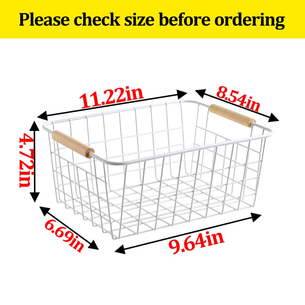 Kitchen Wire Baskets Farmhouse Decor Metal Food Storage Organizer (4 Count)