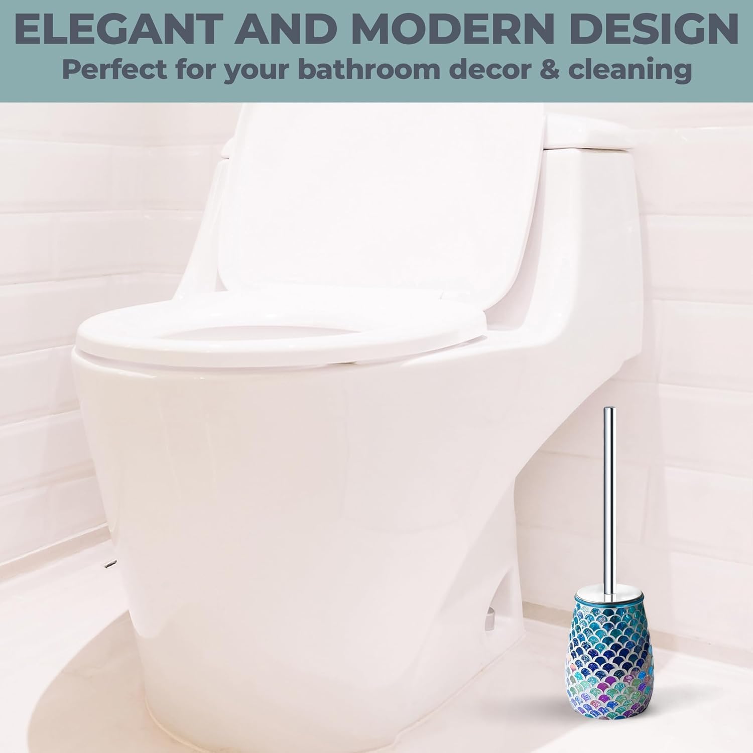 Mermaid Toilet Brush and Holder Set
