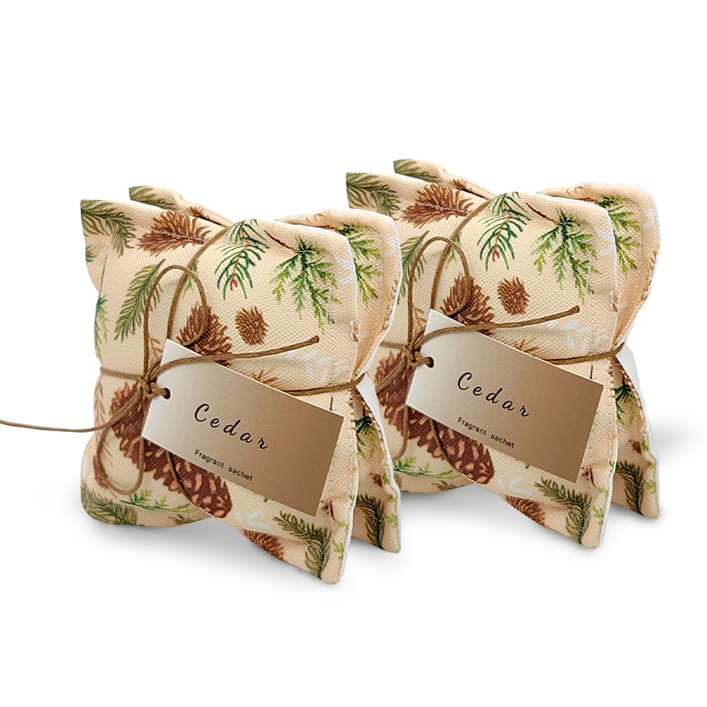 4 Pack Cedar Sachet Bags for Drawers and Closets