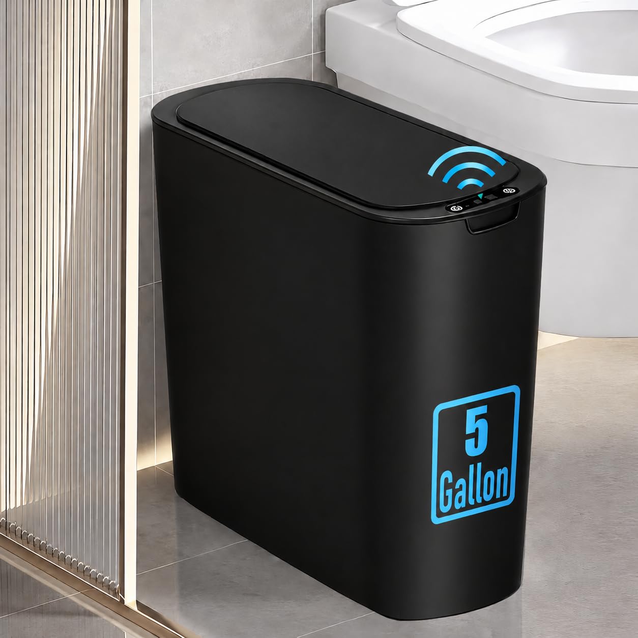 5 Gallon Automatic Bathroom Trash Can with Lid