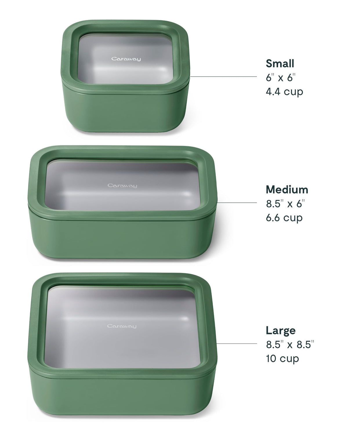 3 Piece Glass Food Storage Container Set (3 Count)