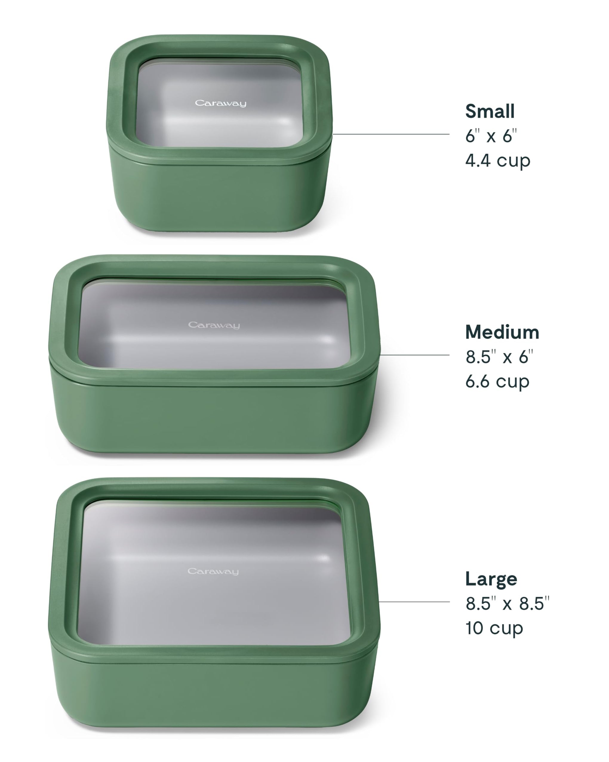 3 Piece Glass Food Storage Container Set (3 Count)