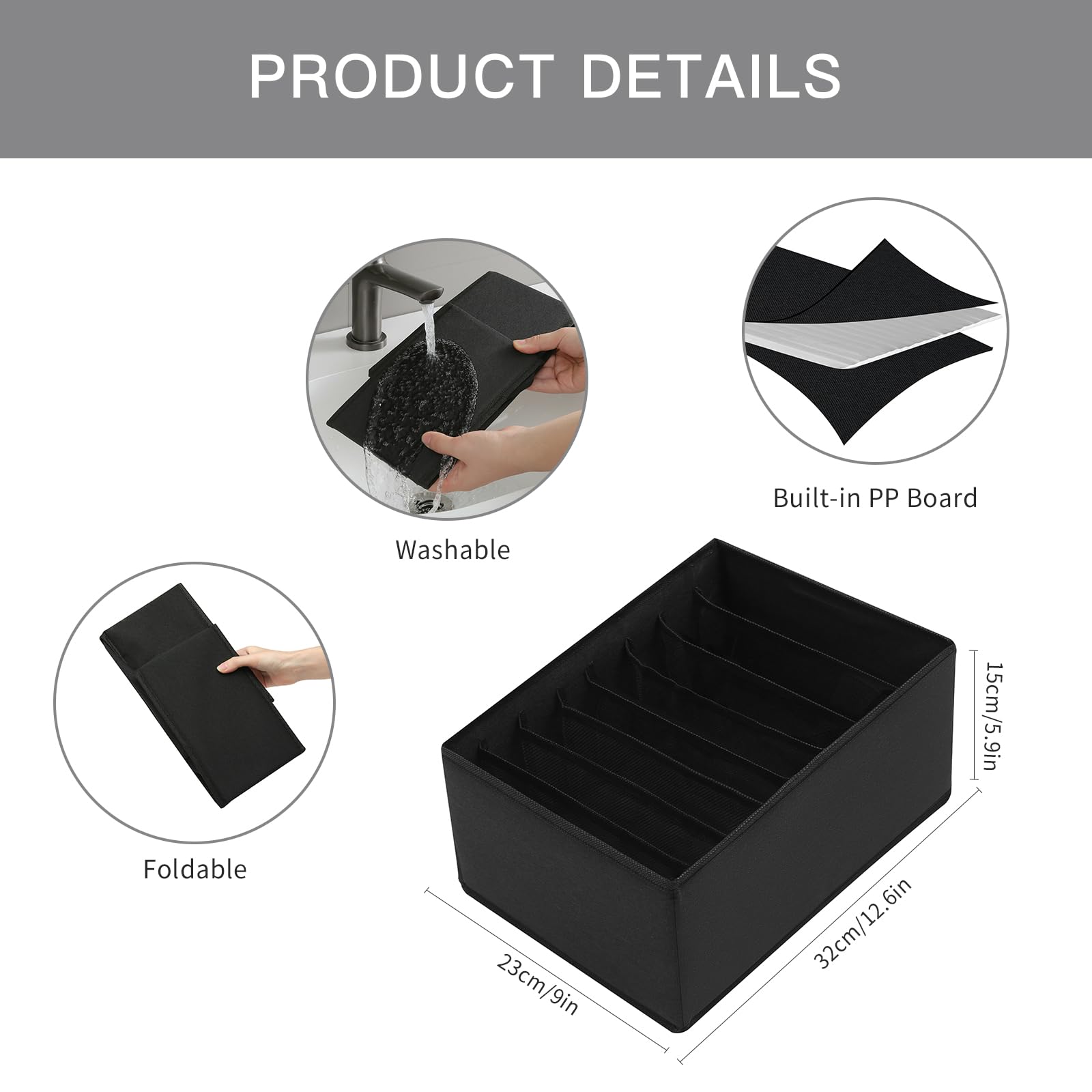 4 Pack Drawer Organizers for Clothing (4 Count)