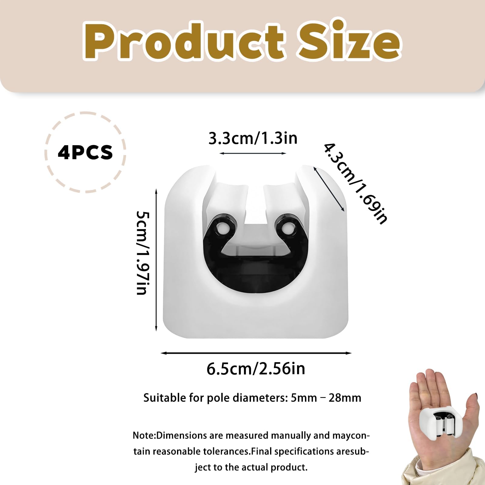4 Pack Mop and Broom Holder Wall Mount with Self