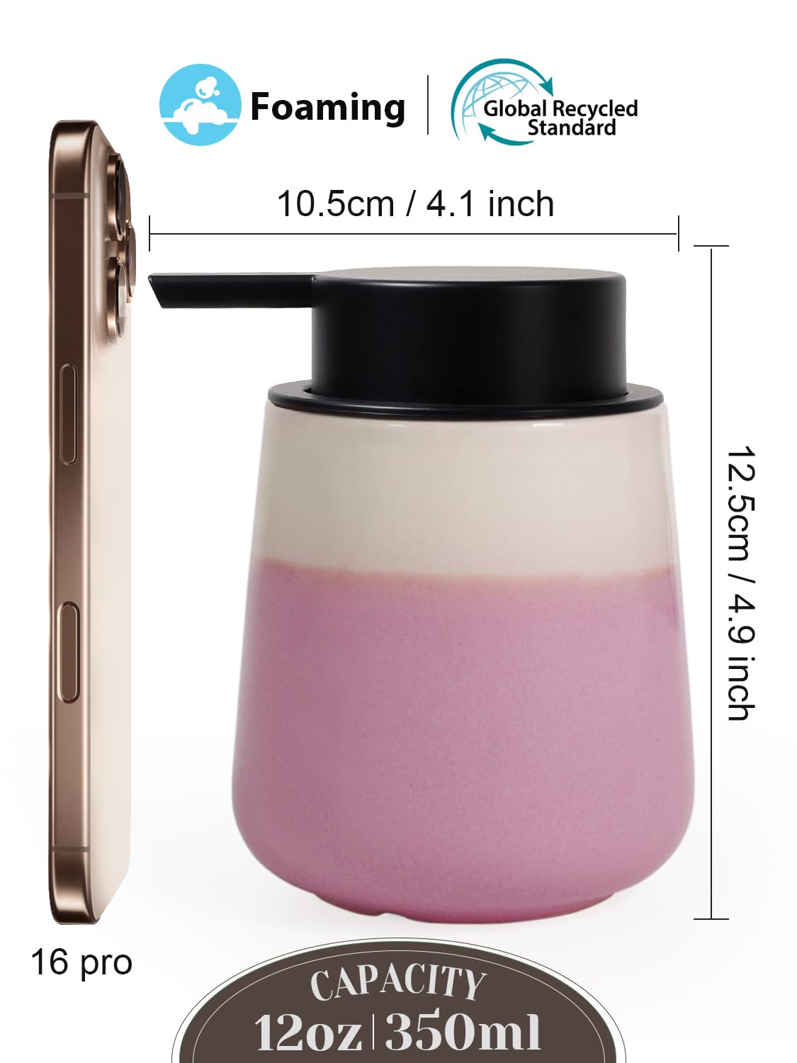 Ceramic Foaming Soap Dispenser