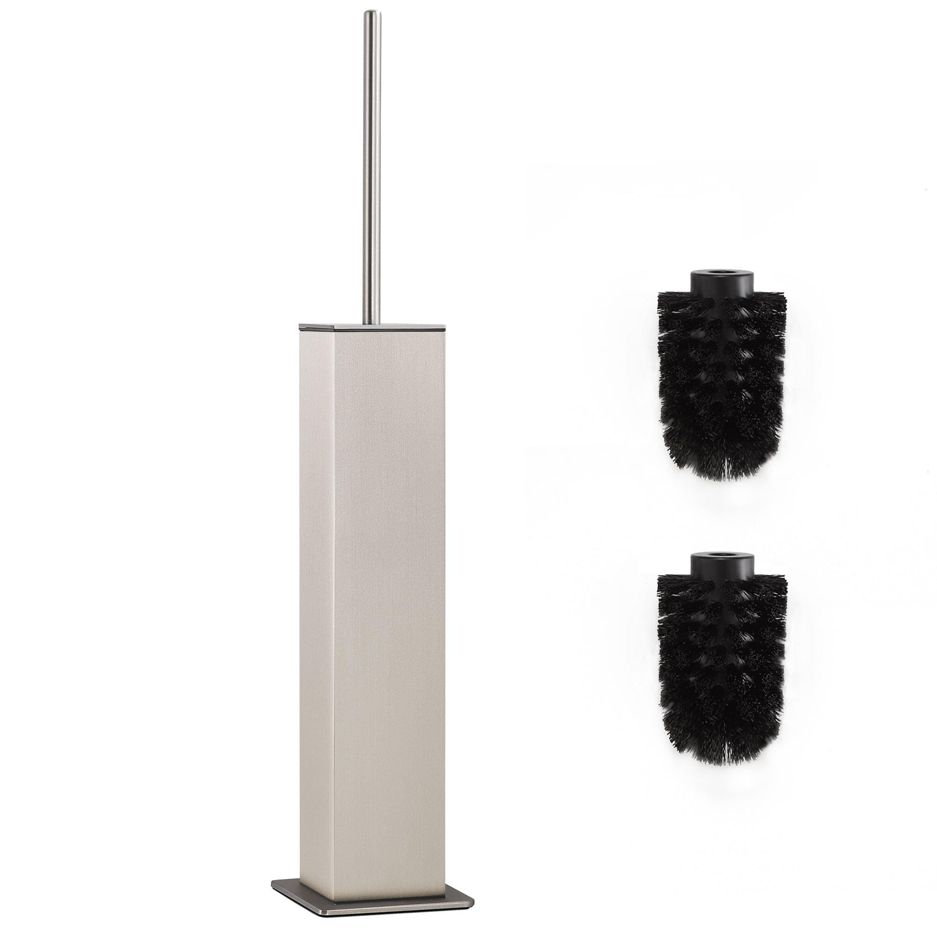 Brushed Nickel Toilet Brush and Holder