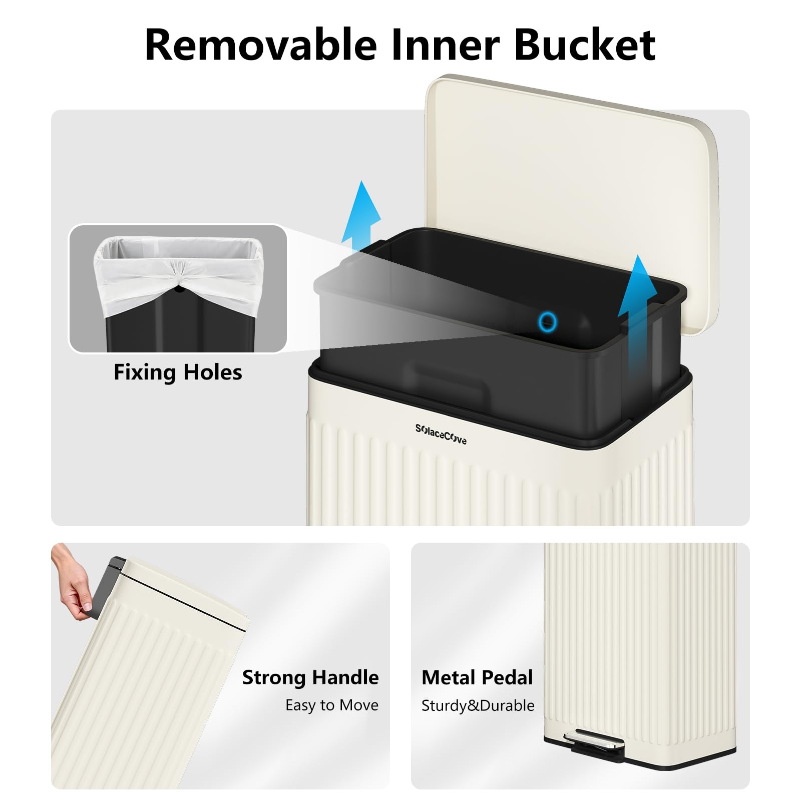16 Gallon Kitchen Trash Can with Soft