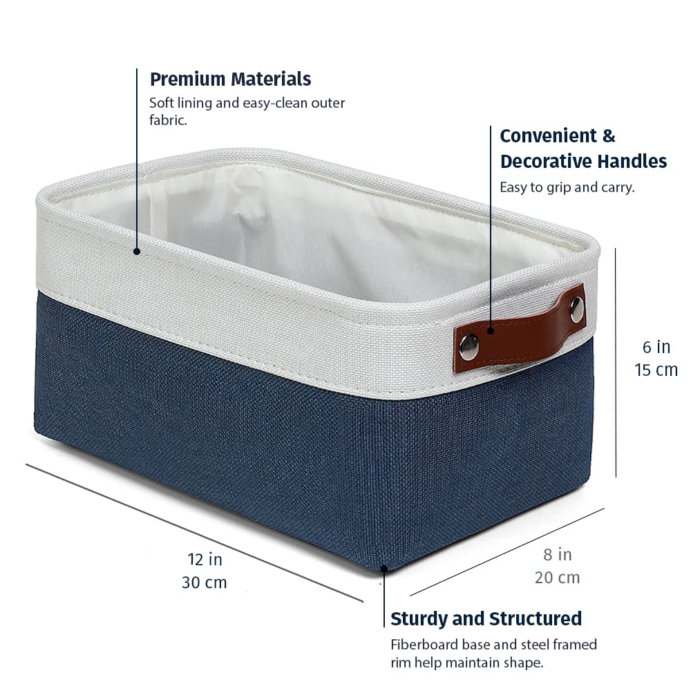 12x8in Canvas Storage Baskets (6 Count)