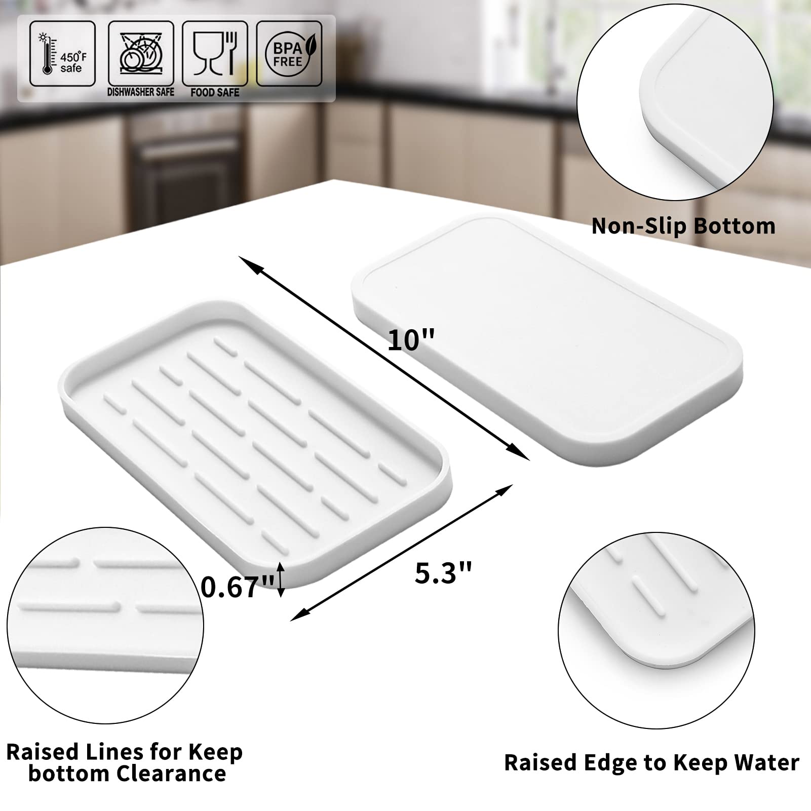 Silicone Kitchen Sink Organizer Tray for Multiple Usage