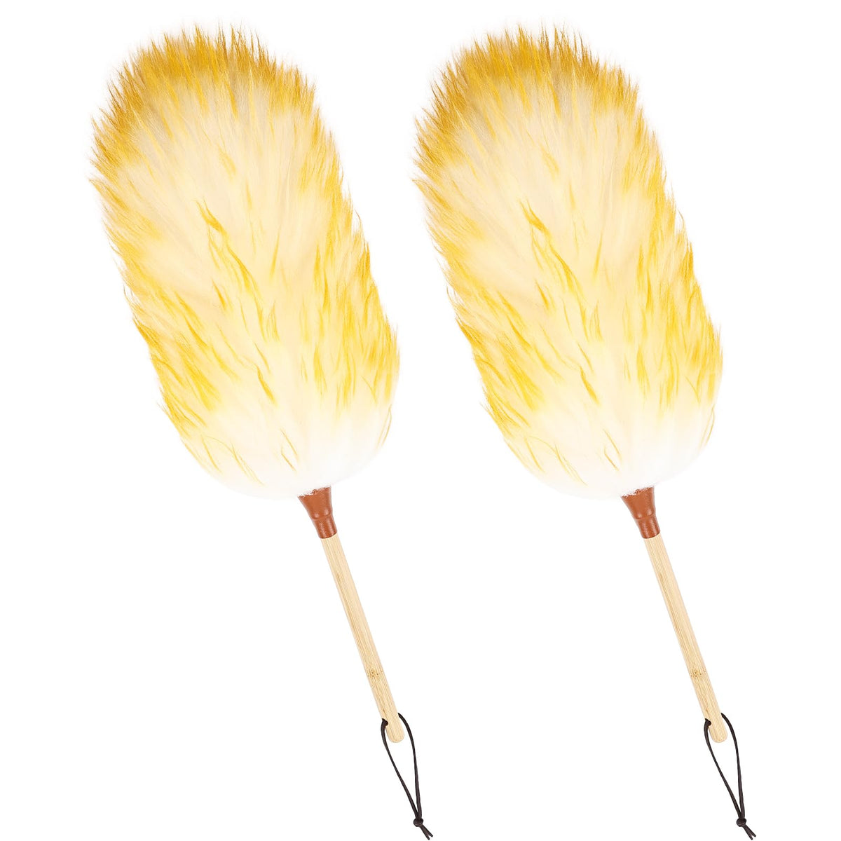 Natural Lambswool Duster 20 Inch Handheld with Wooden Handle Duster Dusting Tool for Blinds Electronics Furniture Delicate Surfaces (2 Count)