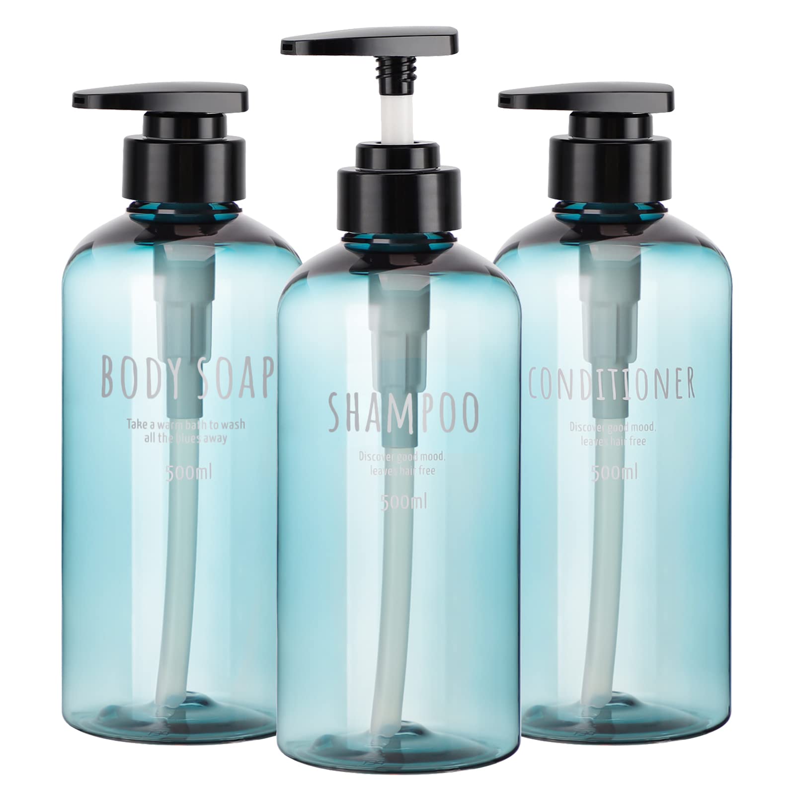 Shampoo Bottles with Pump (3 Count)