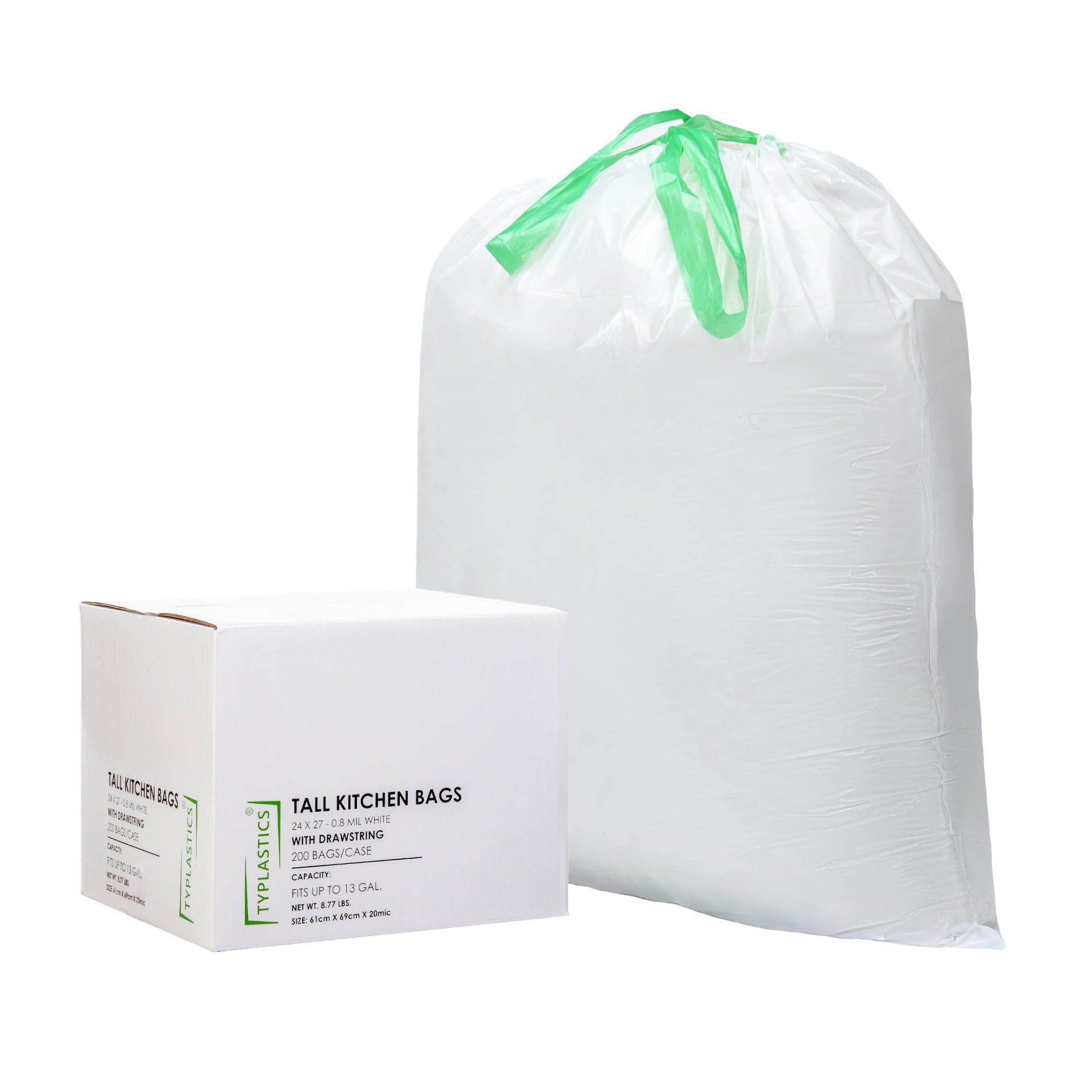 Tall Kitchen Drawstring Trash Bags 13 Gallon (200 Count)
