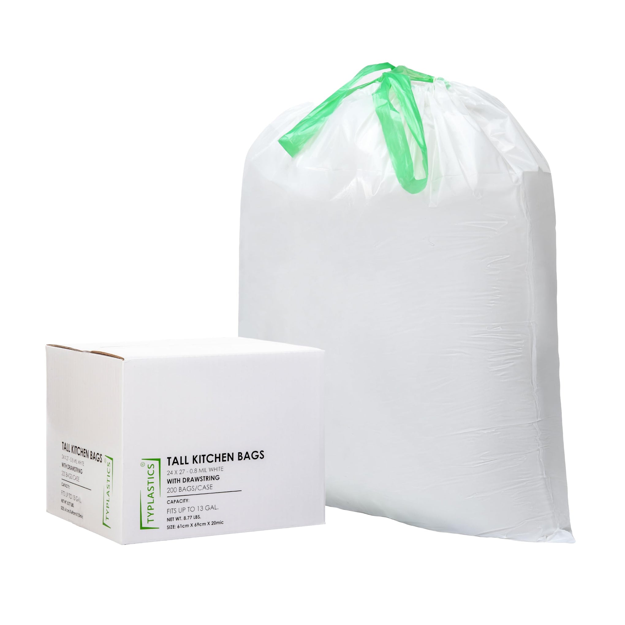 Tall Kitchen Drawstring Trash Bags 13 Gallon (200 Count)