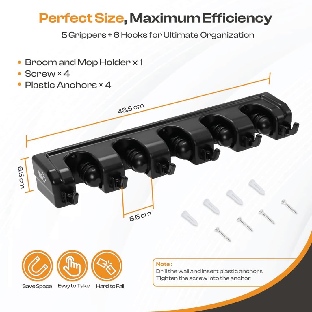 ABS Plastic Broom Holder Wall Mount