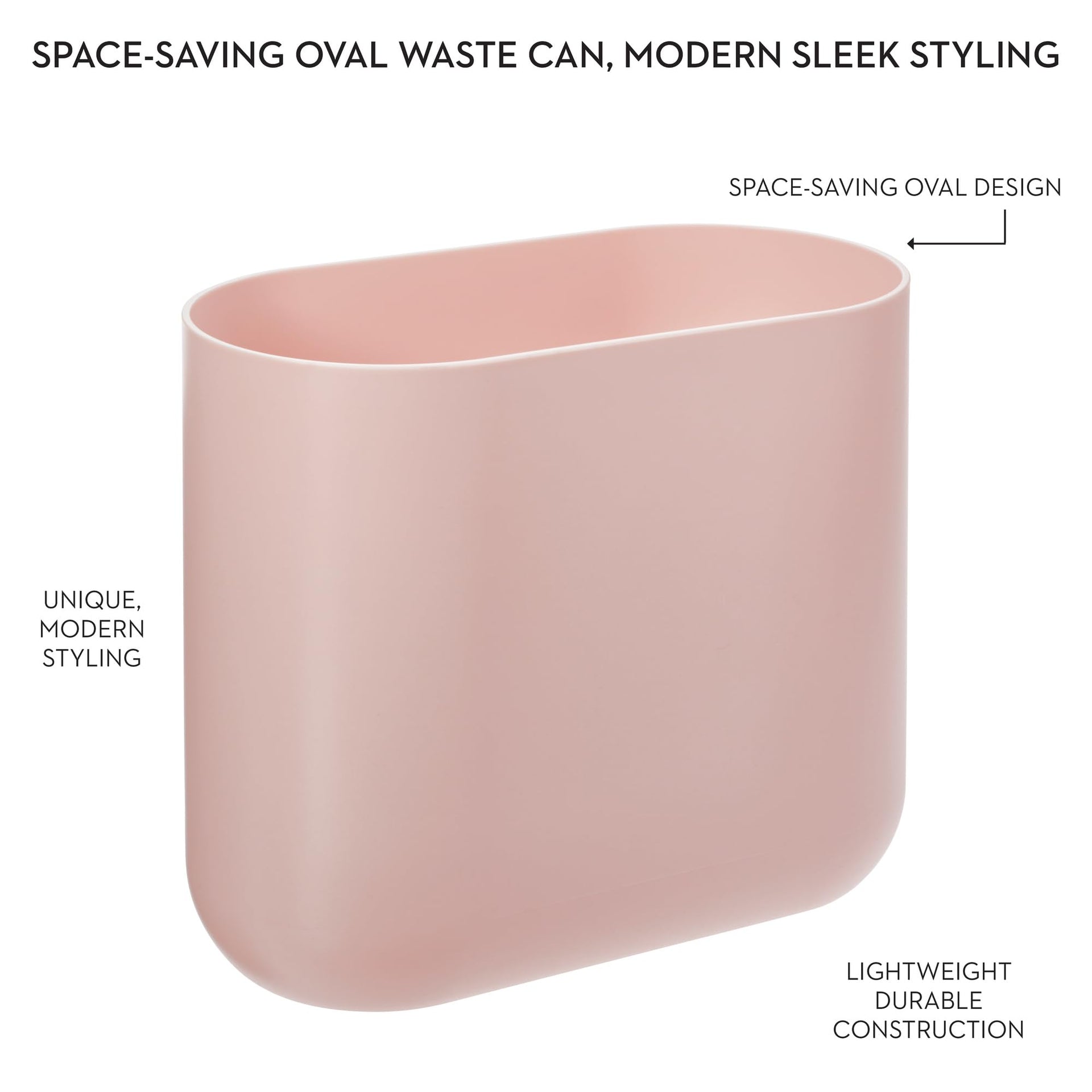 Small Slim Plastic Bathroom Trash Can (2 Count)