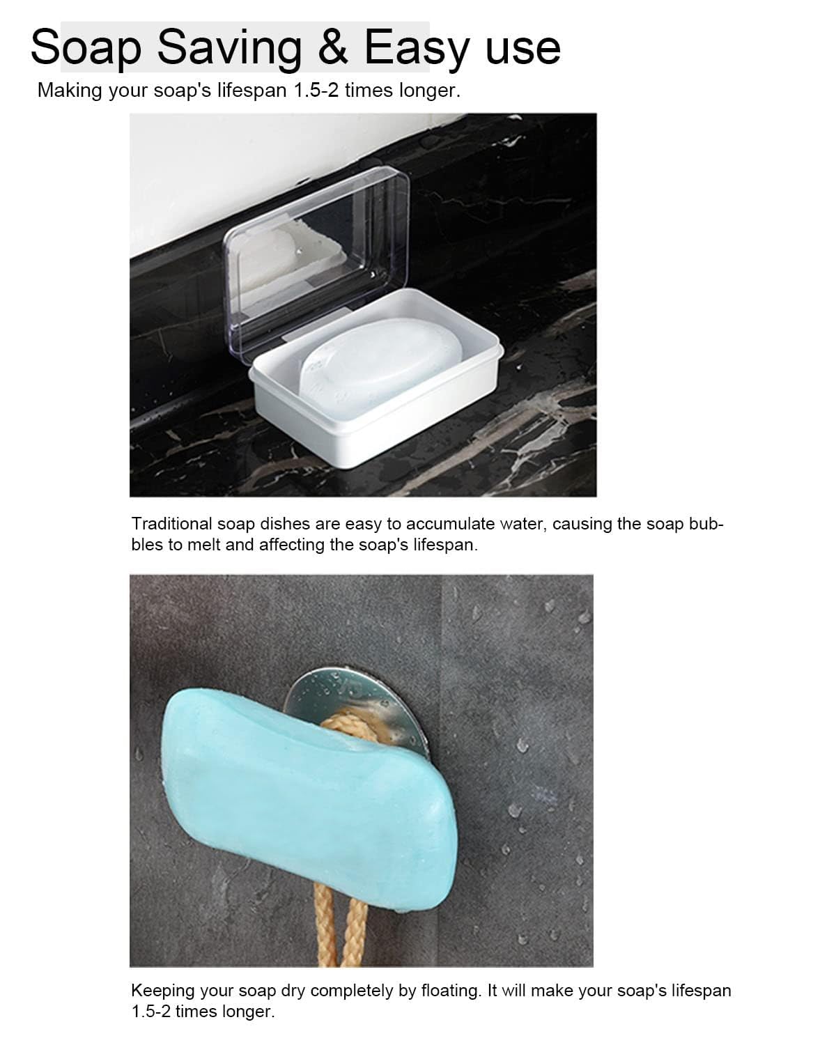 2Pcs Magnetic Soap Savers for Bar Soap