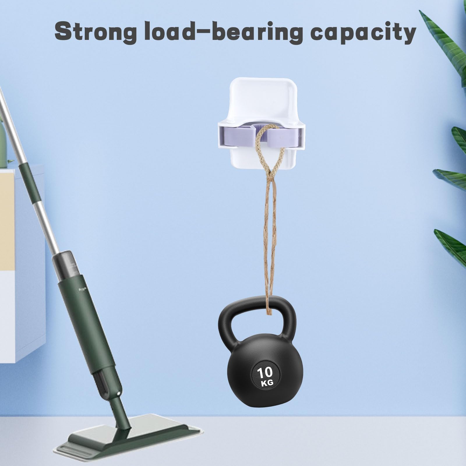 4 Pack Mop and Broom Holder Wall Mount (4 Count)