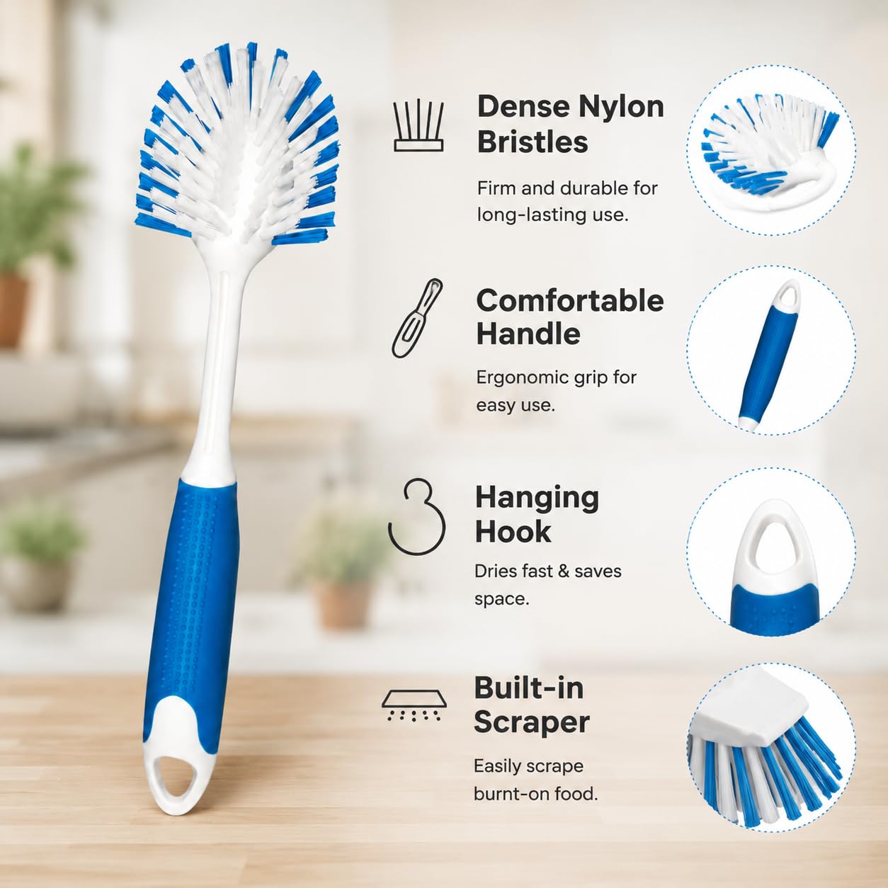 2 Pack Dish Brushes with Scraper (2 Count)