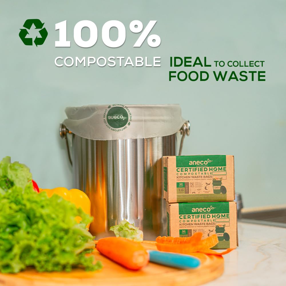 100% Home Compostable Food Waste Bags (50 Count)