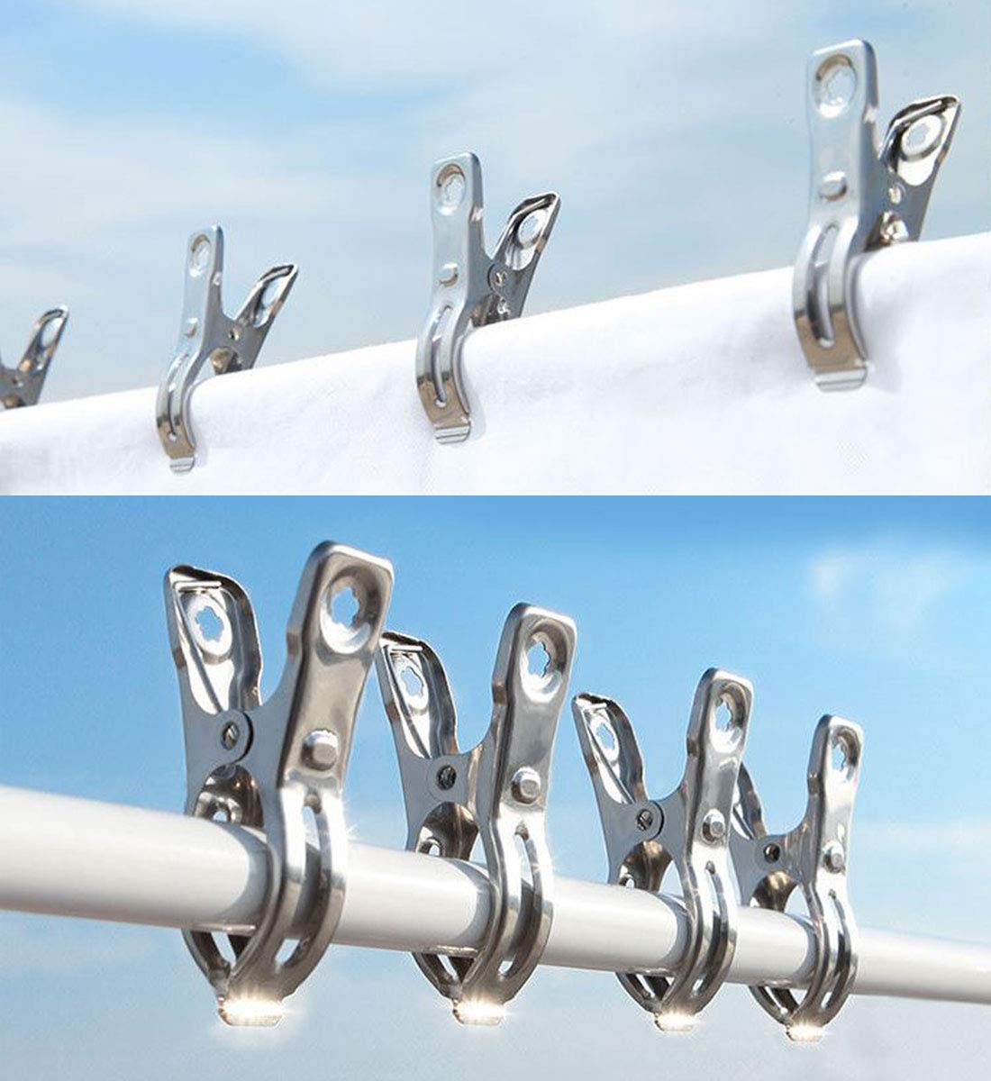 Clothes Pins 32 Pcs Metal Row Cover Clips (32 Count)