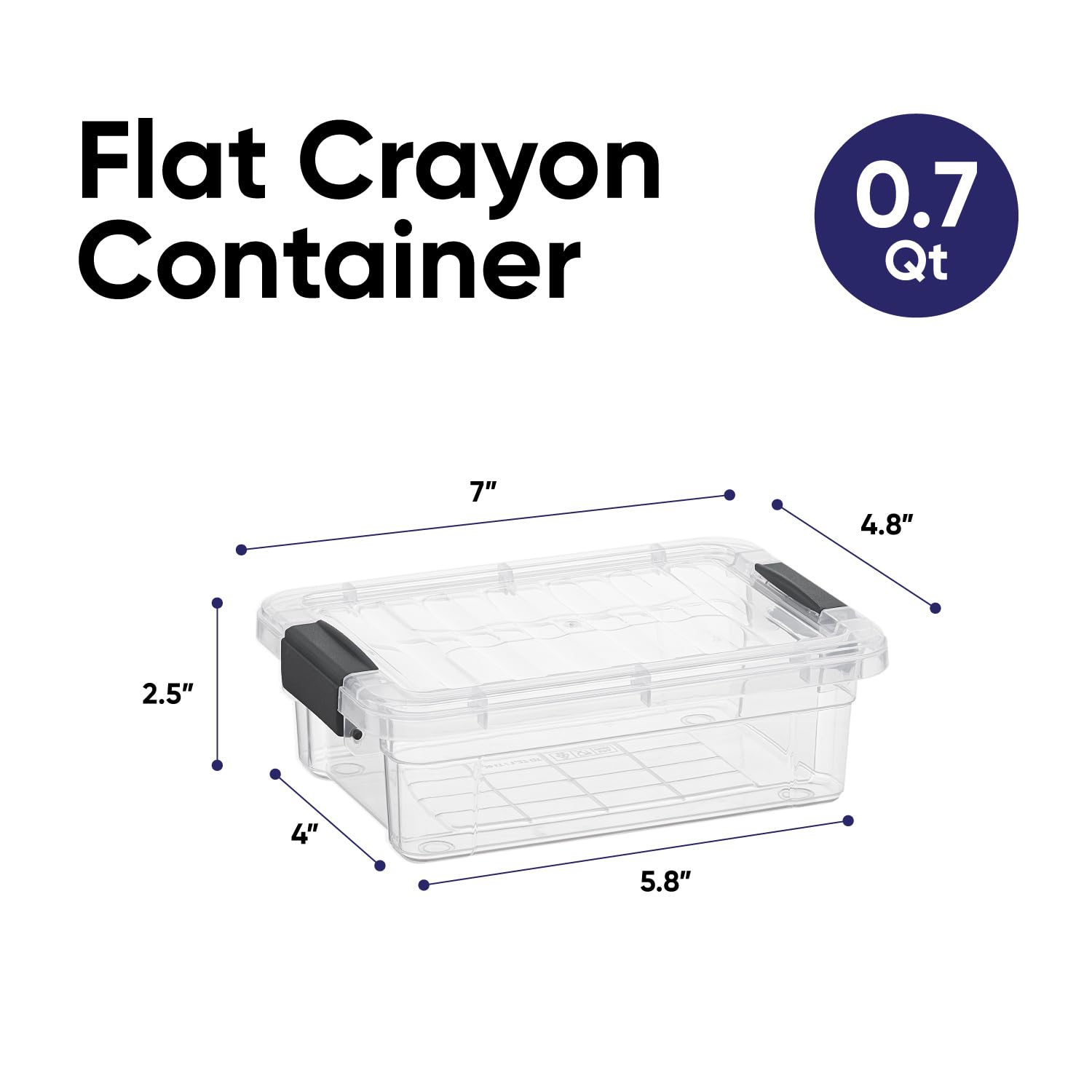 0.7 Quart Mini Clear Plastic Storage Container with Lid (12 Count)