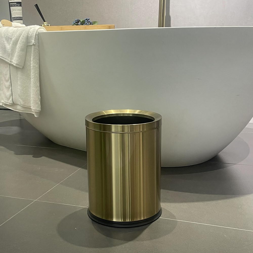 12L 3Gal Antique Brass Bathroom Trash Can