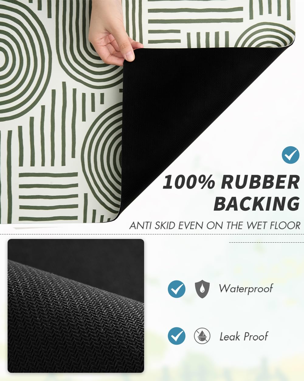 Coffee Mat Hide Stain Rubber Backed Absorbent Dish Drying Mat for Kitchen Counter