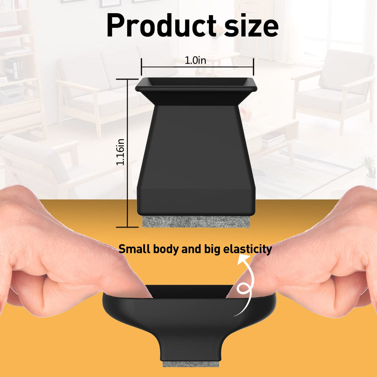 Square Chair Leg Protectors for Hardwood Floors (24 Count)