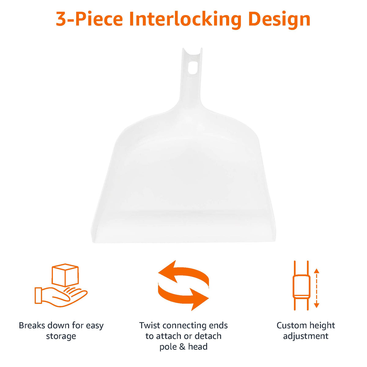 Dustpan Broom Set with Adjustable Long Handle