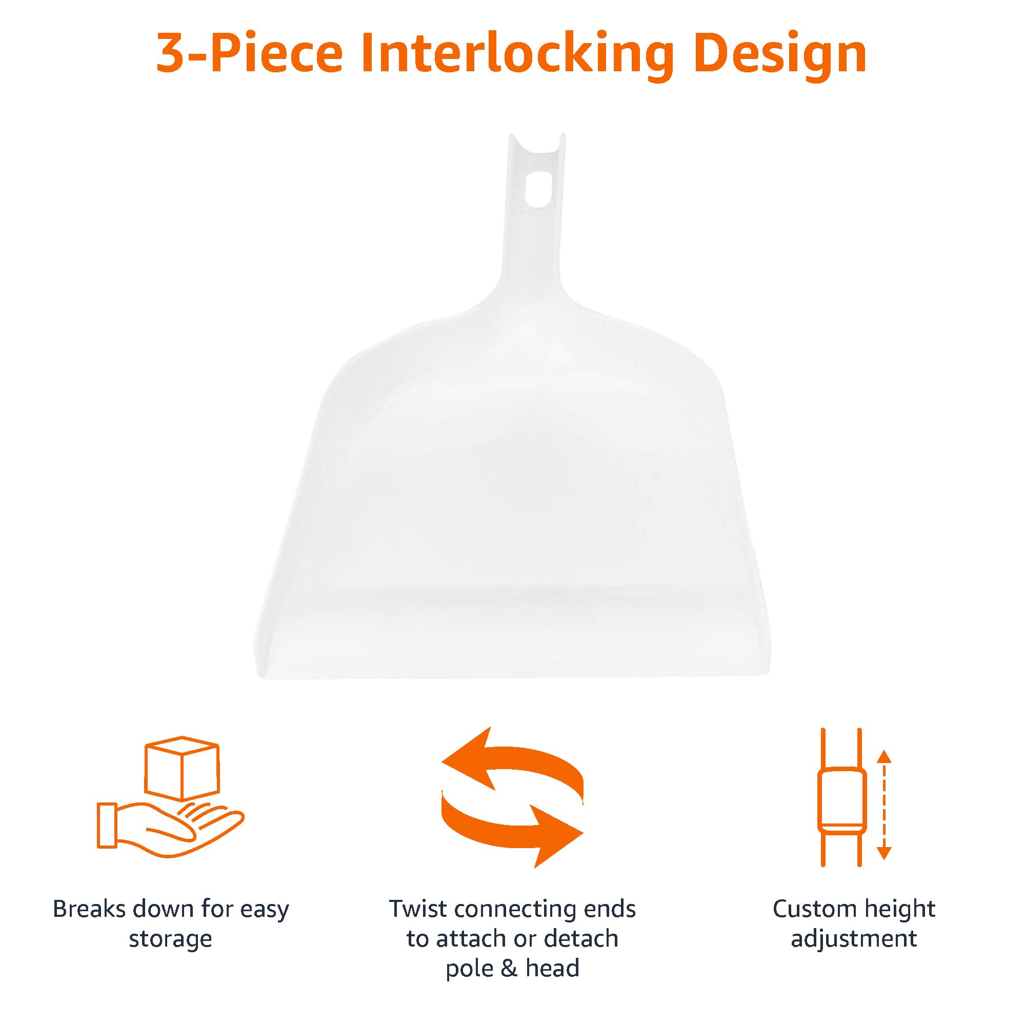 Dustpan Broom Set with Adjustable Long Handle